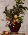 Vase mit Äpfeln und Laub Henri Fantin Latour